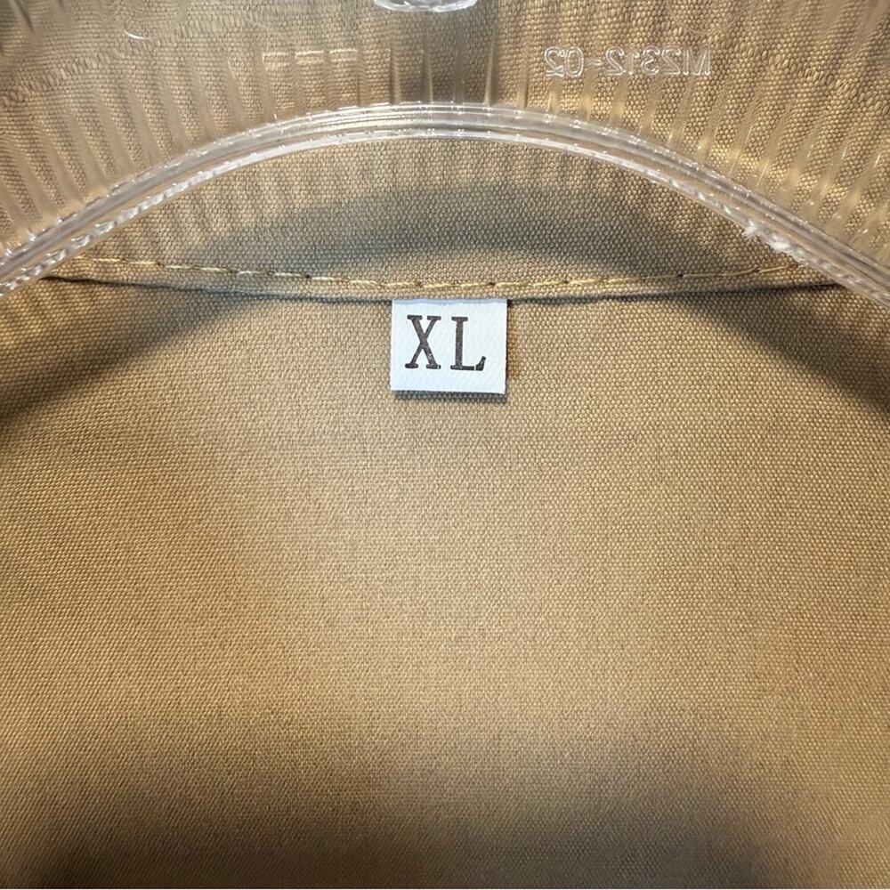 Men’s Tan Button-Up Shirt XL Long Sleeve Cotton Blend Casual Collared NEW - Picture 4 of 8